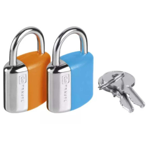 Picture of PADLOCK MINI TWIN KEY BLUE/ORANGE